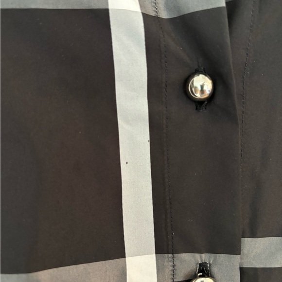 Pink tartan puffed sleeves, size 8, plaid with round silver buttons - Picture 8 of 9